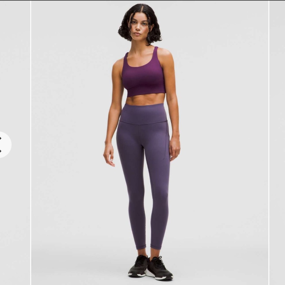Lululemon Energy Longline Bra in Dramatic Magenta, Size 10